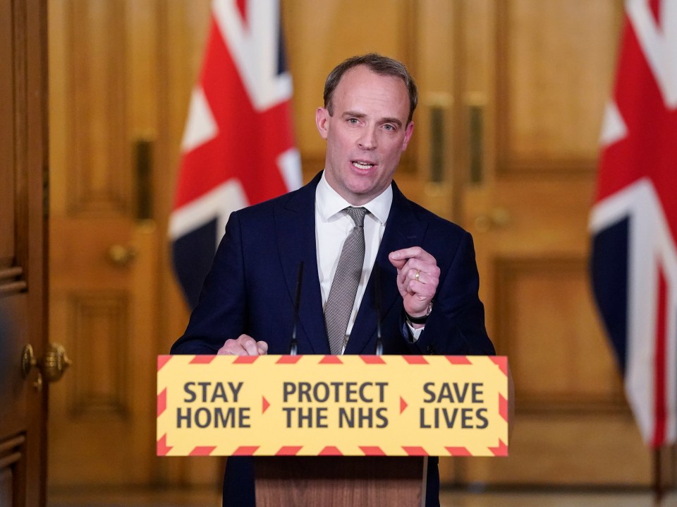 Dominic Raab will lead the coronavirus press briefing today (April 29)