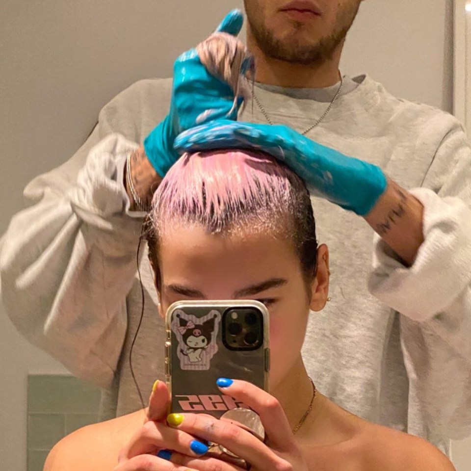 Anwar Hadid dyed Dua Lipa’s hair