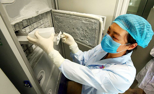  This image shows a loose seal on the door next to the lab worker's head