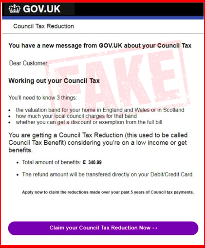  Fake emails are being sent about council tax reductions