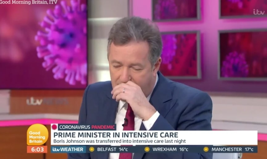  Piers had to explain his cough earlier this month