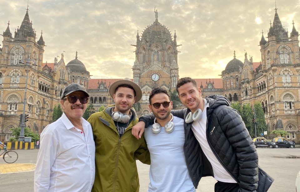  Dad Dougie with Adam, Ryan and Scott Thomas at Mumbai Station