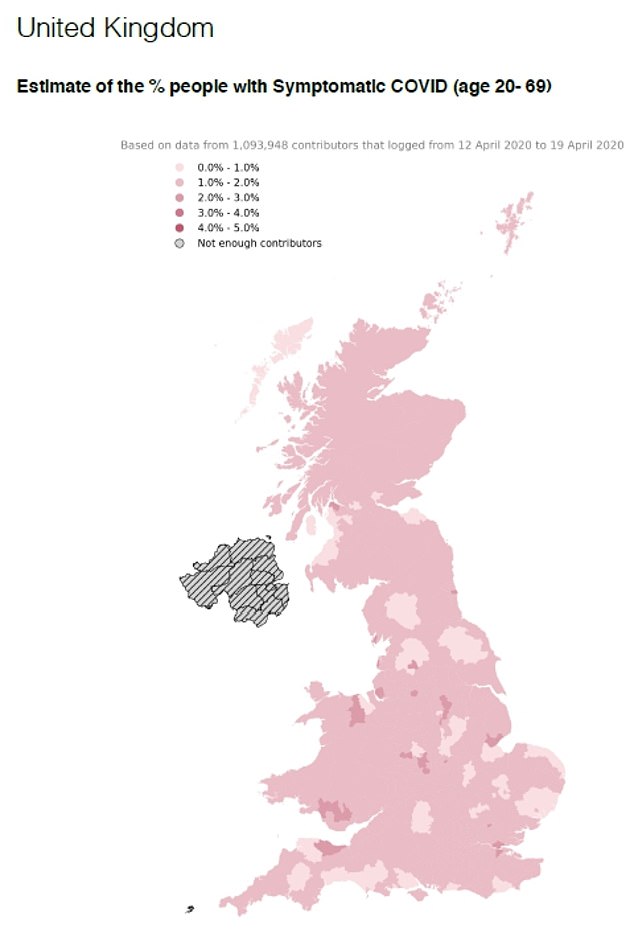  The percentage of people with symptomatic COVID-19 in the UK