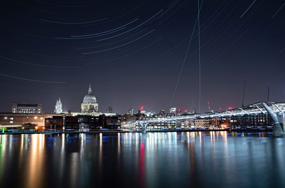  Multiple exposures produced this image of London last night