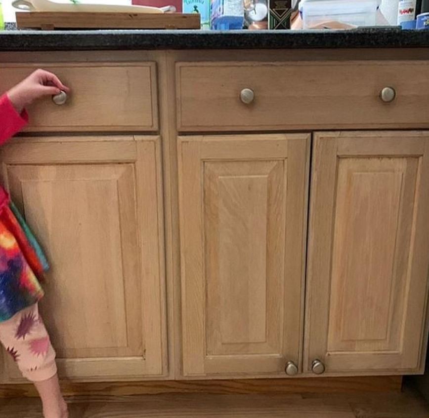  It might have been best to have stuck to flat pack furniture for this DIY doughnut who managed to attach cupboard doors the wrong way up