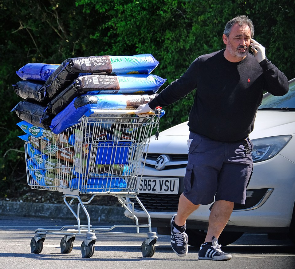  One man bought wheeled around 10 bags of compost through the car park