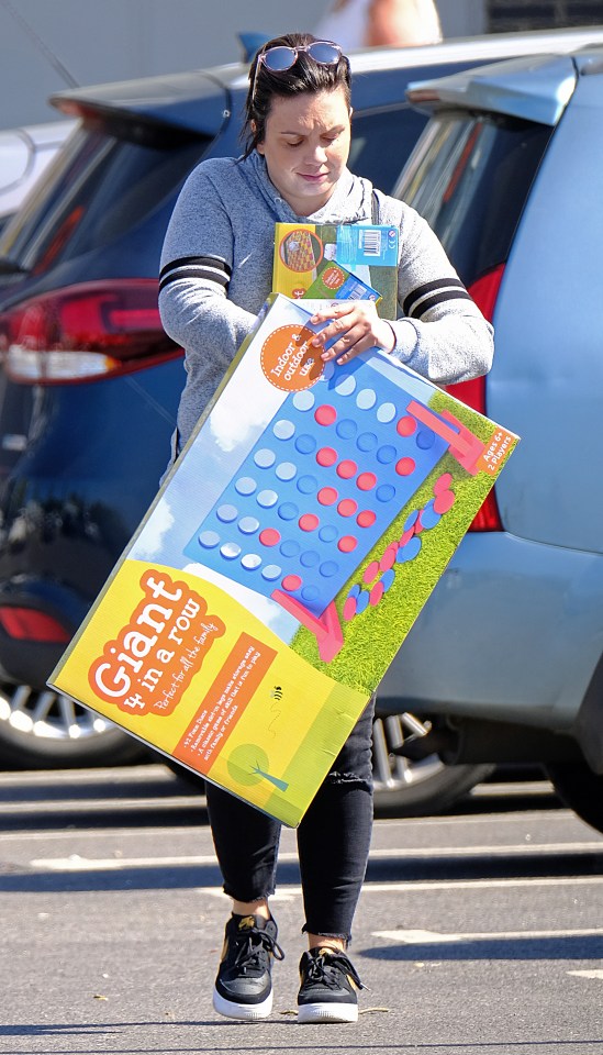  One woman bought a giant game during the shopping