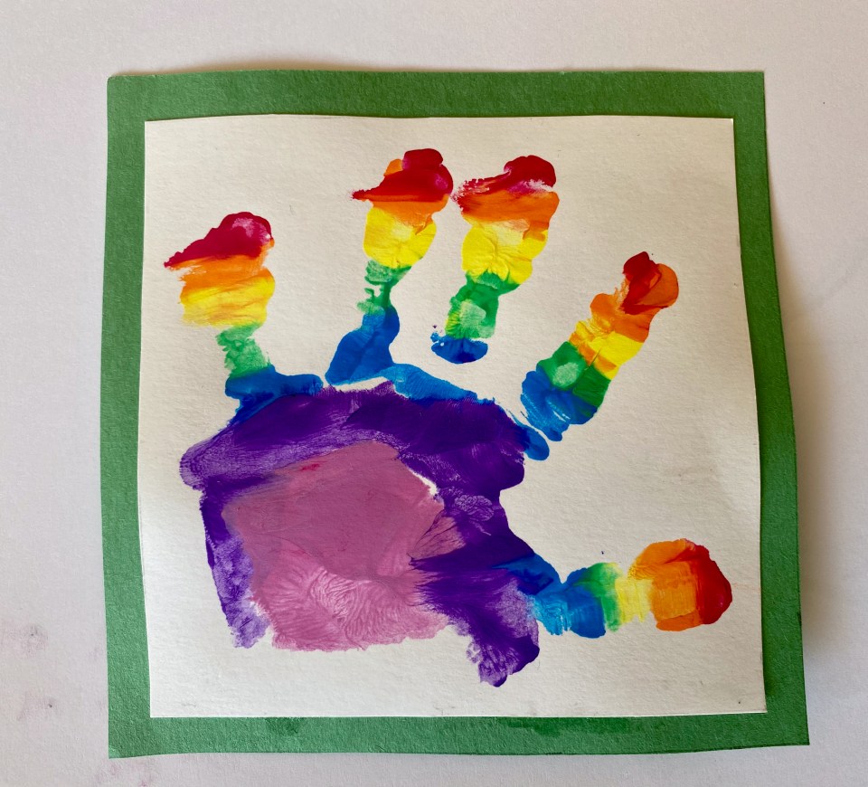  Prince Louis' rainbow artwork will be hung up on the window at home