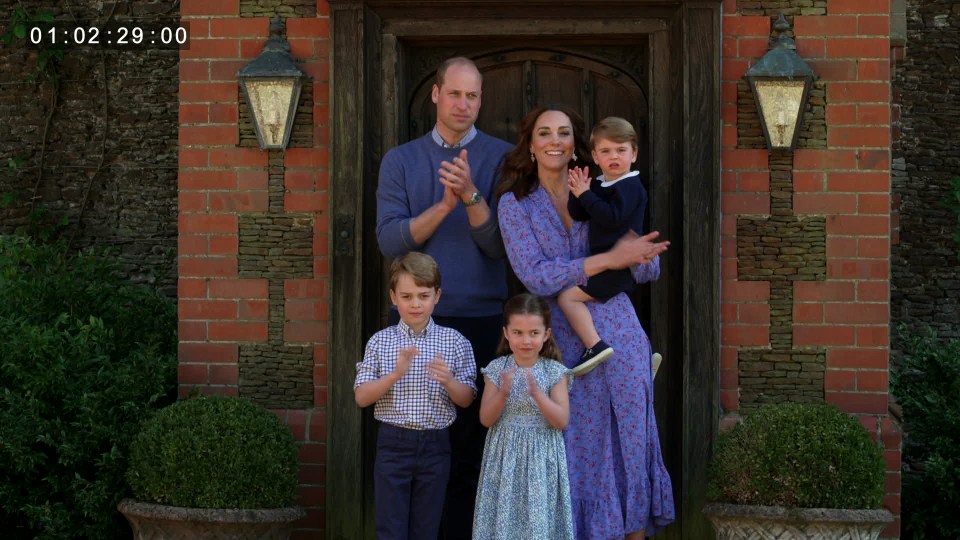  The Cambridges, including George, Charlotte and Louis, lead the nation's Clap For Carers last night