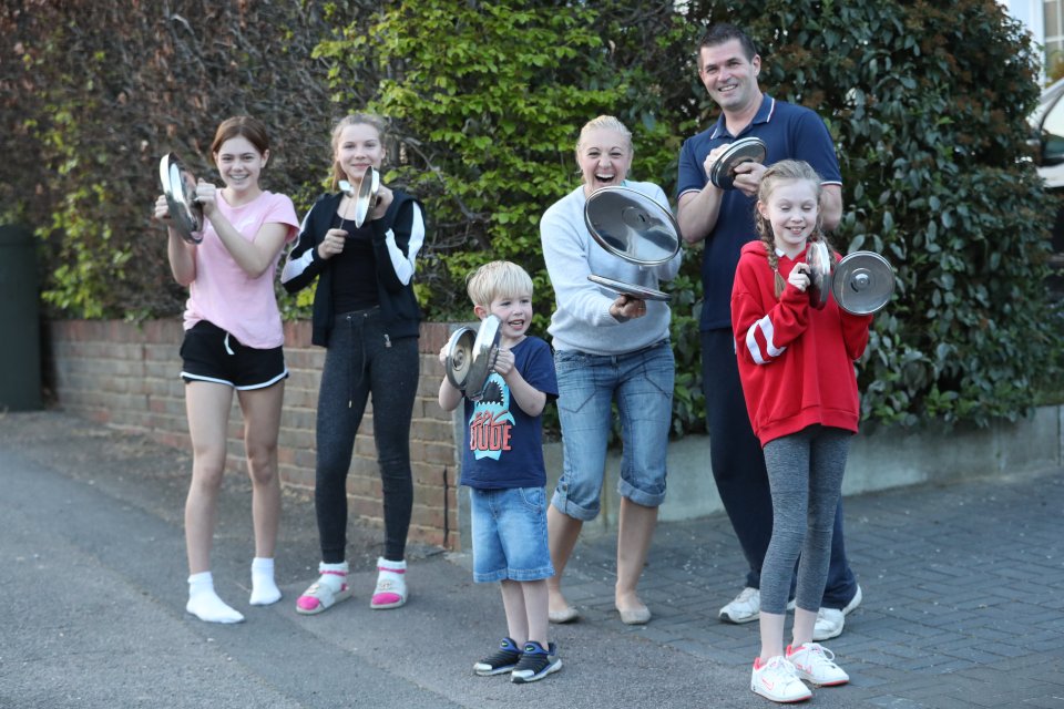  Residents in Tonbridge, Kent, take part in the fifth clap for the NHS