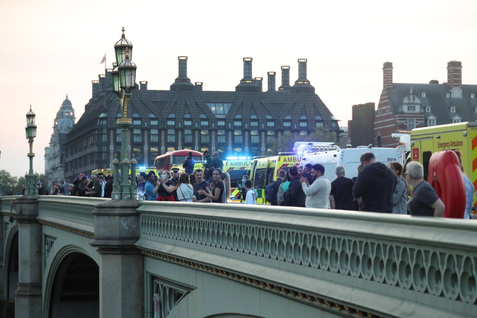  Emergency services applaud on Westminster Bridge during the fifth Clap For Carers