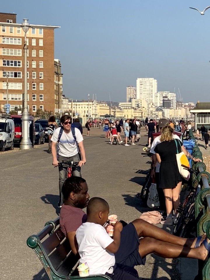  Packed Hove seafront in East Sussex as lockdown fatigue sets in