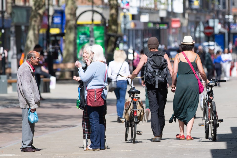  A city centre in Cambridgeshire was packed with people non-social distancing n Friday