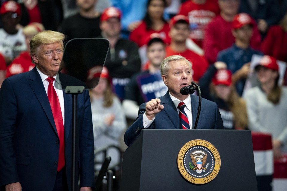  Senator Graham with President Trump at a rally in the US