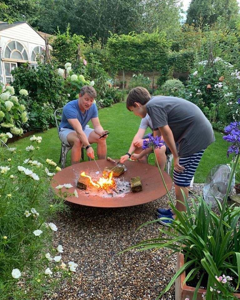 Presenter Ben has a firepit where you can roast marshmallows