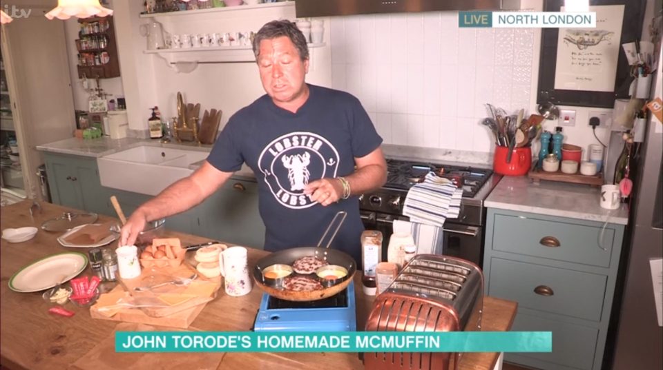  John Torode shocked fans of This Morning when he set fire to a tea towel while live on air