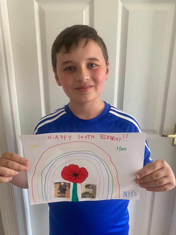  Nine-year-old Harley Hicks, from Leominster, Herefordshire, paid tribute to Tom’s military past