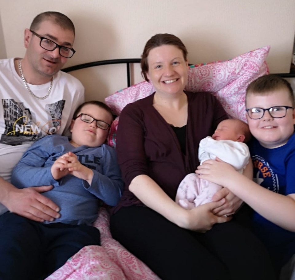  Emily said: 'These newborn days are so precious – and we are enjoying the time with just the five of us'