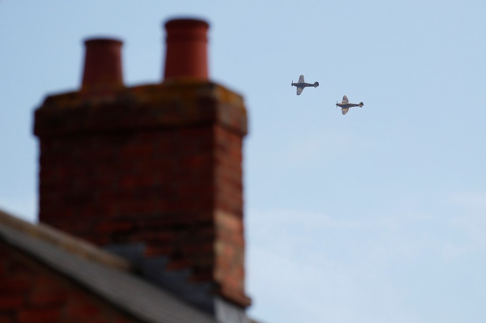  The planes flew over his home in Bedforshire to celebrate his birthday today