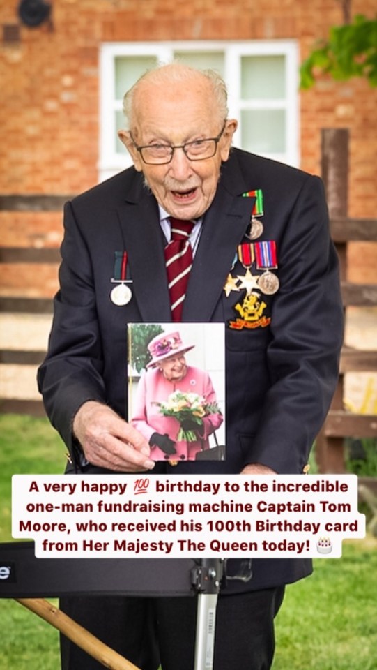  Kensington Palace wished Captain Tom a happy 100th birthday after he received his telegram from the Queen