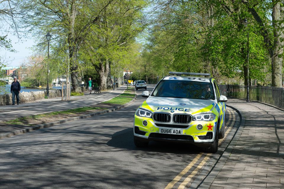  Thames Valley Police are seen on patrol during the lockdown