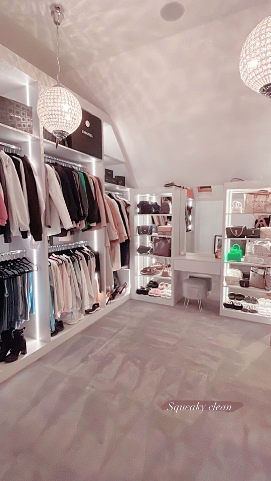  Her dressing room is packed with designer goods