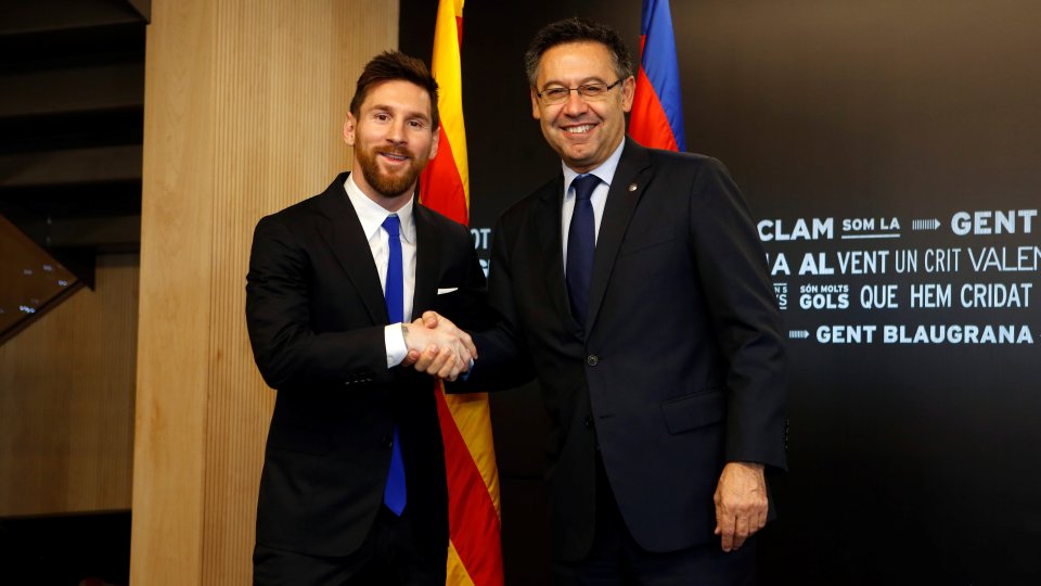  Barca are looking for a new president to replace Josep Maria Bartomeu (right)