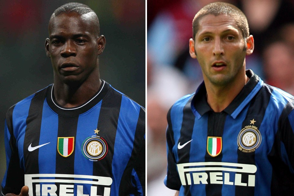 Fiery Italian and Inter Milan duo Mario Balotelli (left) and Marco Materazzi had it out in 2010 after the former’s Champions League antics