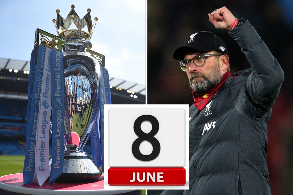  The Premier League is aiming to work towards a June 8 return