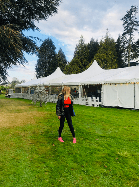  Carol posed outside the famous Channel 4 tent