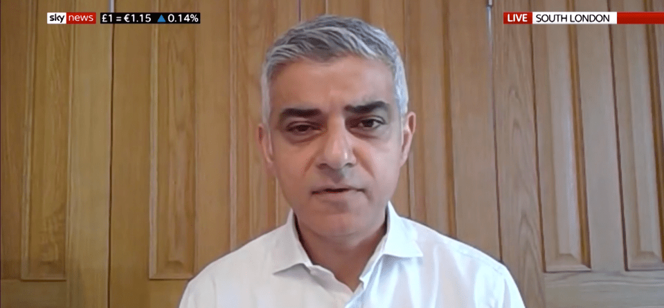  Sadiq Khan is lobbying for compulsory masks to be worn on London transport