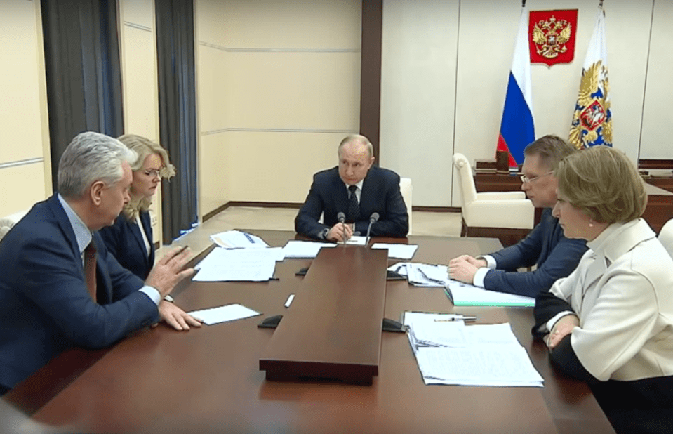  Images shown on state television showed Putin in meetings with officials on March 24