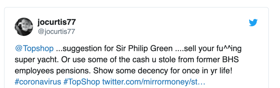  Social media users say Philip Green should sell his private yacht before using the government's furlough scheme