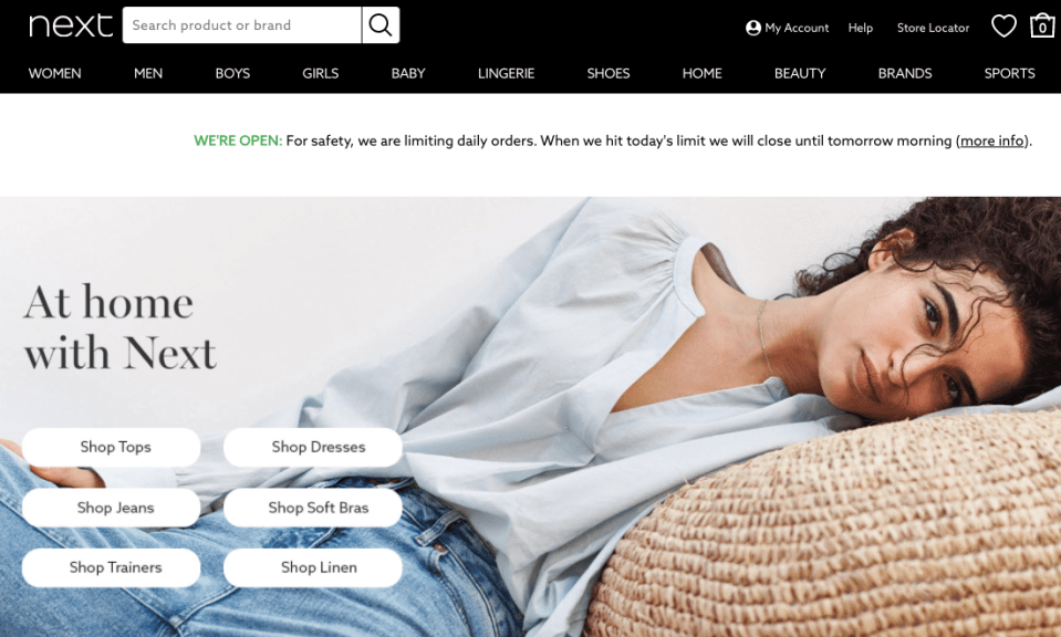 Next is taking online orders again but there’s a daily limit to protect warehouse staff