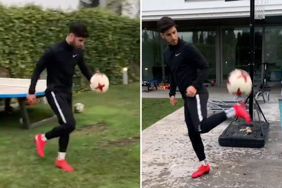  Marco Asensio is finalising his recovery from injury by doing training sessions at home