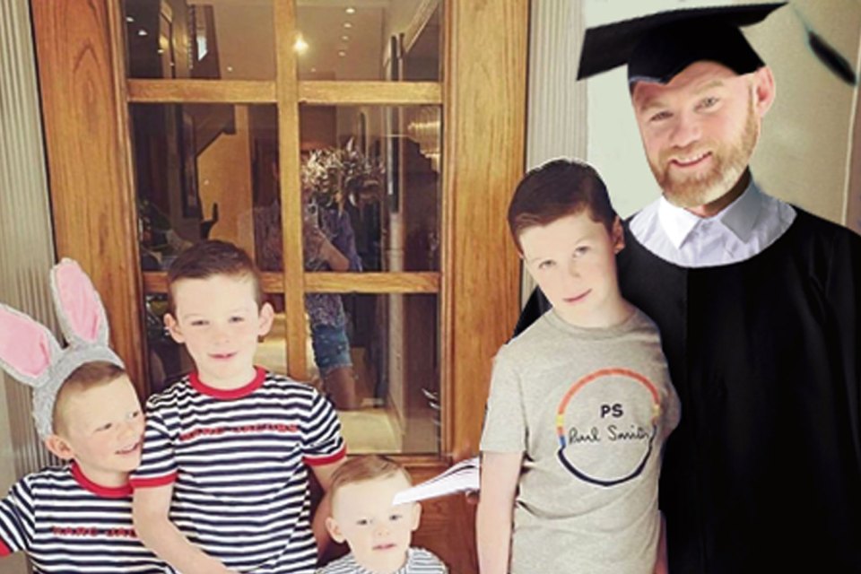  Mockup of maths teacher Wayne Rooney, with Kai, Klay, Kit and Cass