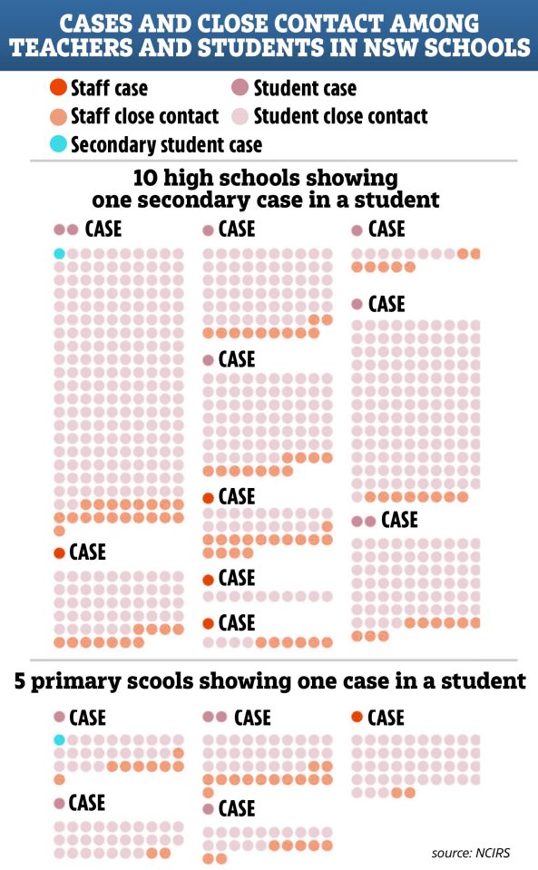  Of the 735 students and 128 staff who were in close contact with the virus carriers, only one secondary school pupil caught it from another student and one primary school pupil caught it from a teacher