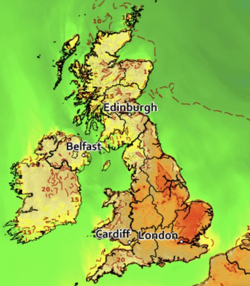  Parts of the South East are expected to hit 28C today