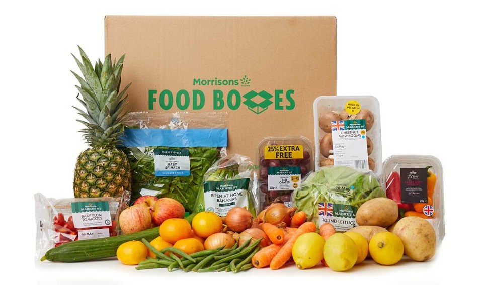 Morrisons is selling a food box with 135 portions of fruit and vegetables for £22 