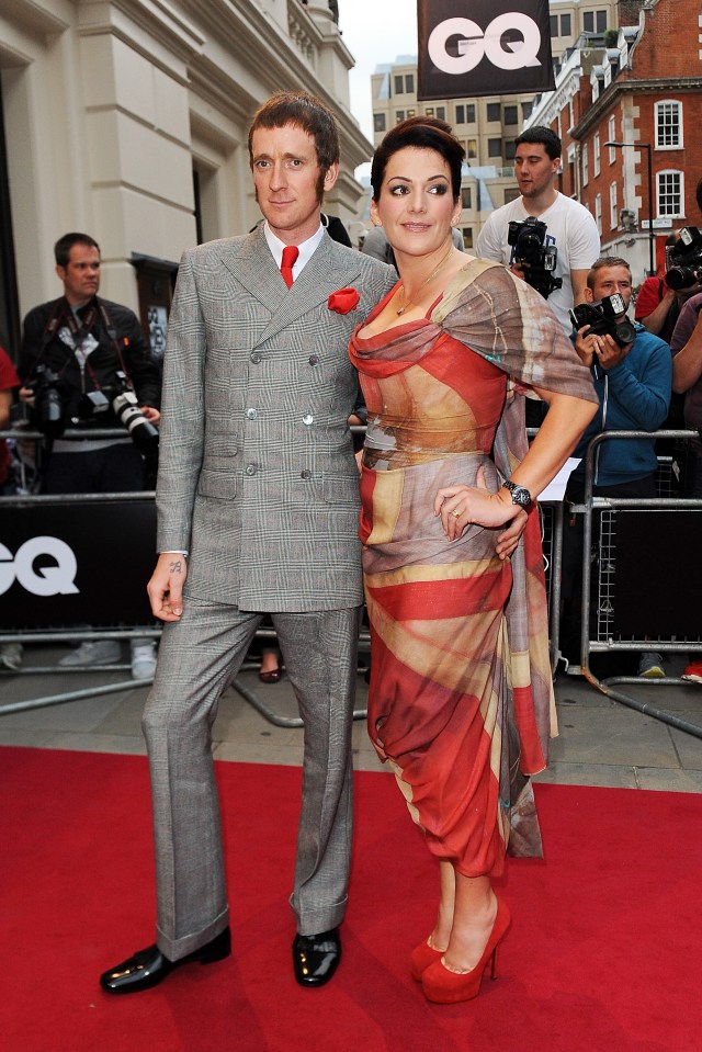 Bradley with wife Catherine Wiggins at the GQ Men of the Year Awards 2012