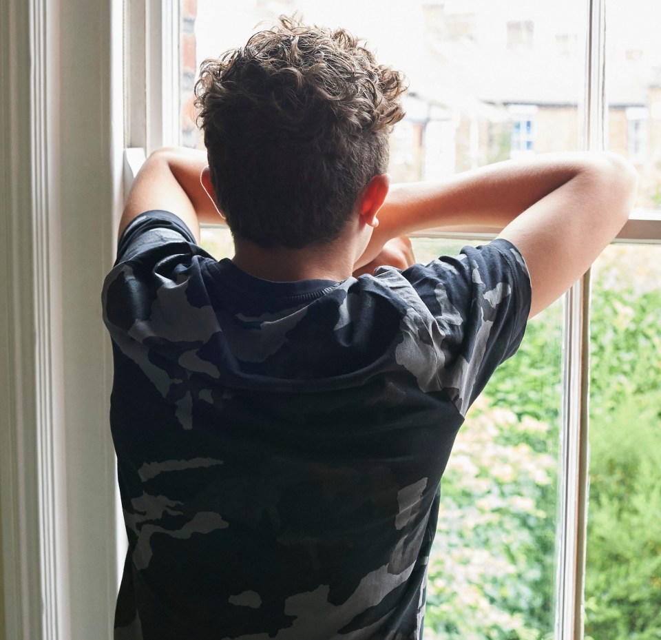 Children are struggling during the coronavirus pandemic lockdown (stock image of teenage boy looking out of a window)