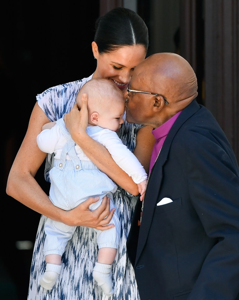 Archie was the centre of attention during the couple's African tour, where he was kissed by Archbishop Demond Tutu