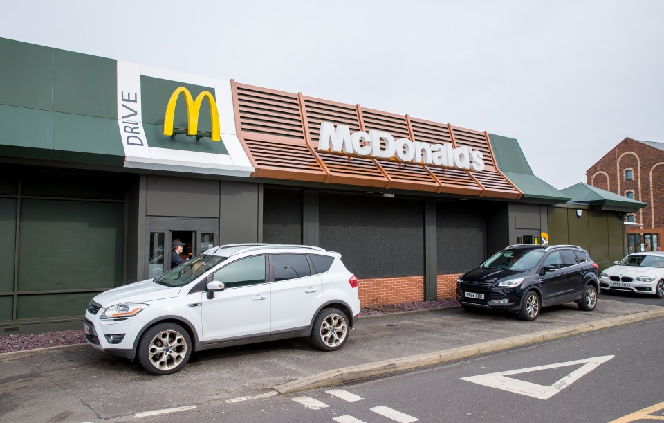  A McDonald's drive-thru in Scotland before restaurants closed