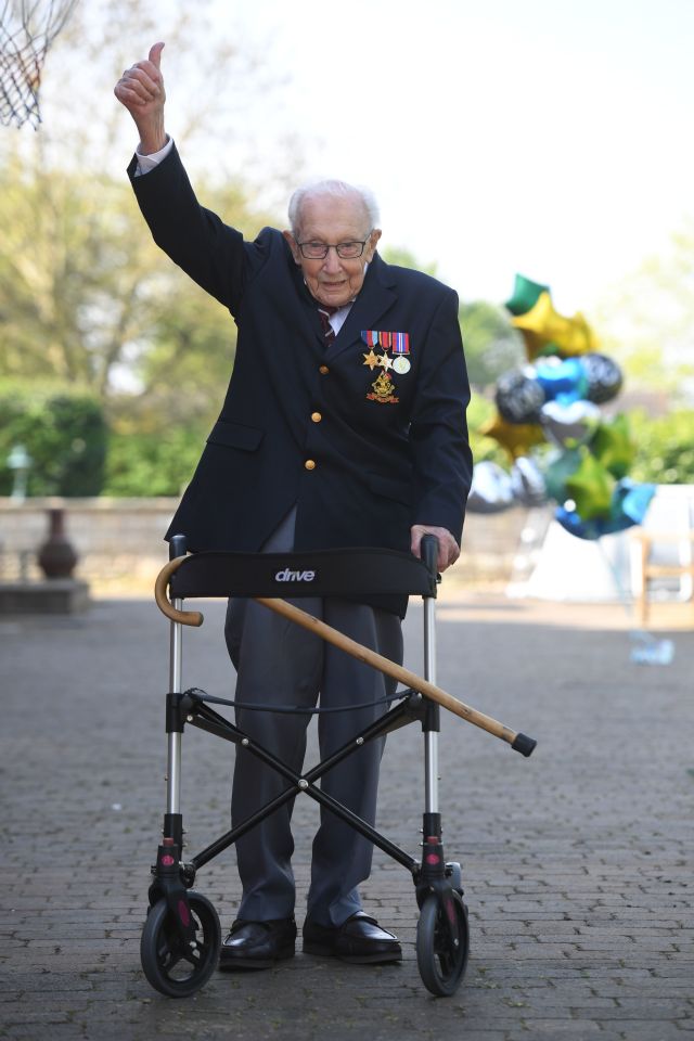  Tom Moore captured the nation’s hearts by walking 100 laps of his garden to raise money for the NHS