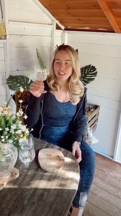  Lydia enjoying a glass of wine