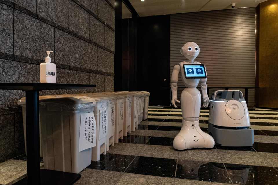 Robots, commonly used at hotels in Japan, may be more prevalent