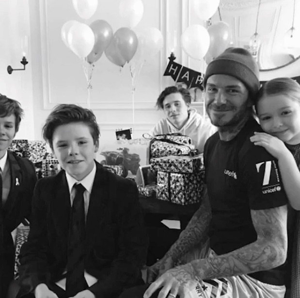  The Beckhams at their impromptu party for Victoria's birthday in April