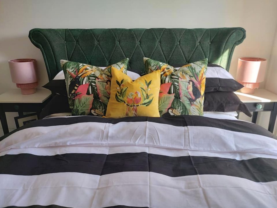 A woman has revealed how she changed the colour of her bed to be a stylish dark green