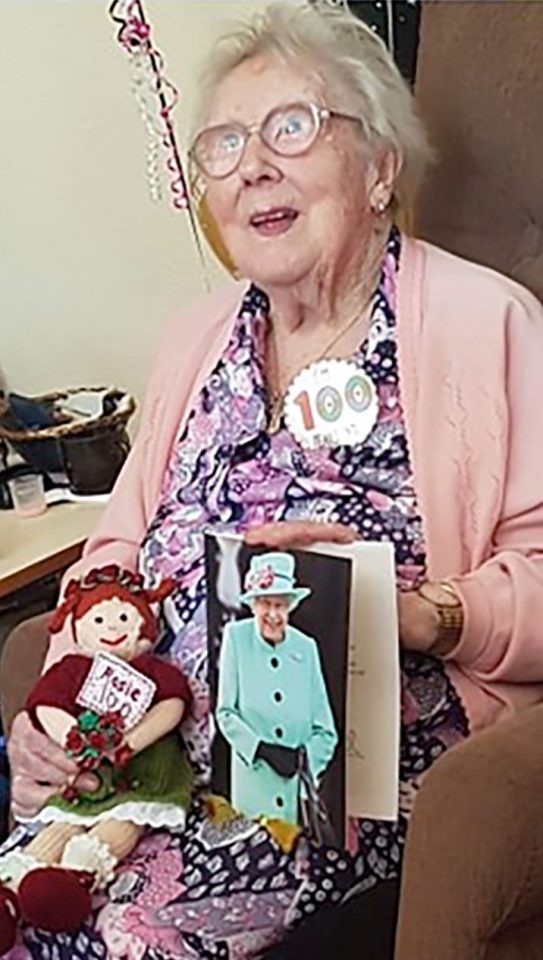  Rose, pictured on her 100th birthday, has urged the Brits to not let coronavirus 'get you down'