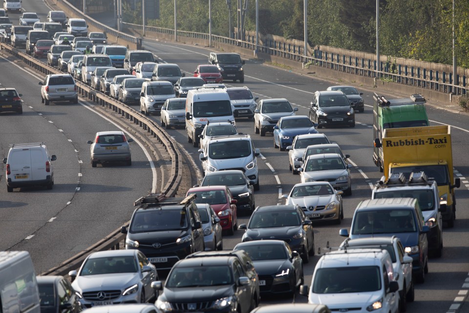  There was heavy traffic at the Blackwall Tunnel in London on Thursday even though rules say journeys should be essential